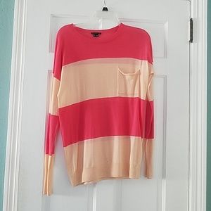 Theory pink striped light sweater
